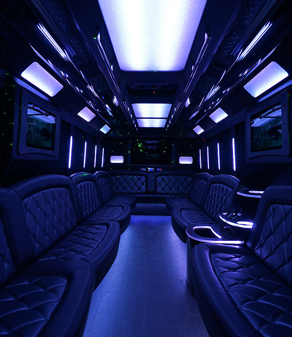 elite party bus interior