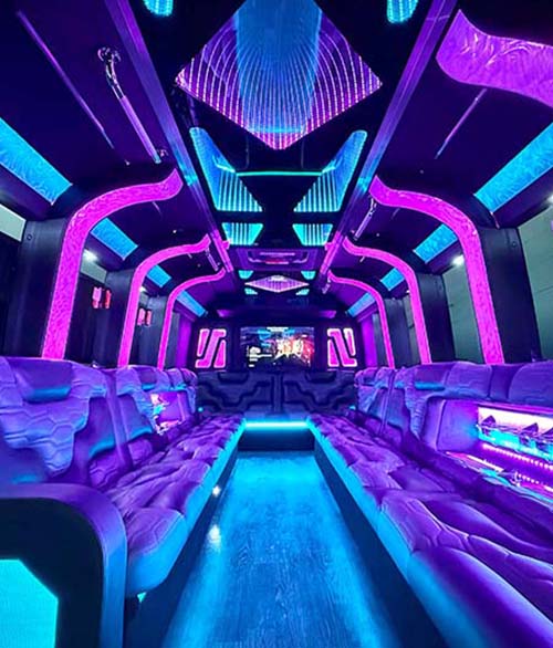 party bus to pine knob laser light system