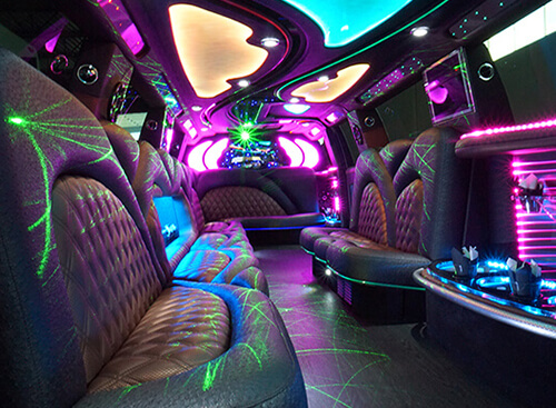 luxury amenities in a limo